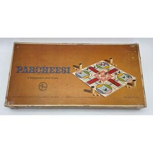 Parcheesi Indian backgammon Game with original box Vintage 1967 Complete